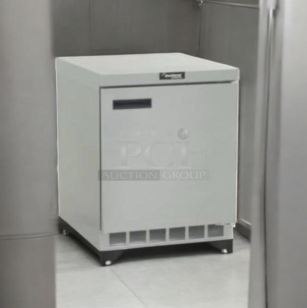 Delfield 3024-S undercounter freezer in stainless steel, 24", single door, 115V, excellent condition, fully tested.