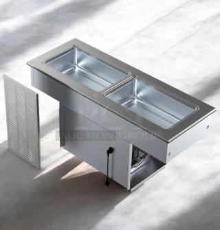 Delfield 8148-EFN drop-in refrigerated cold well, 2-pan capacity, 115V, top-tier condition, fully tested and working.