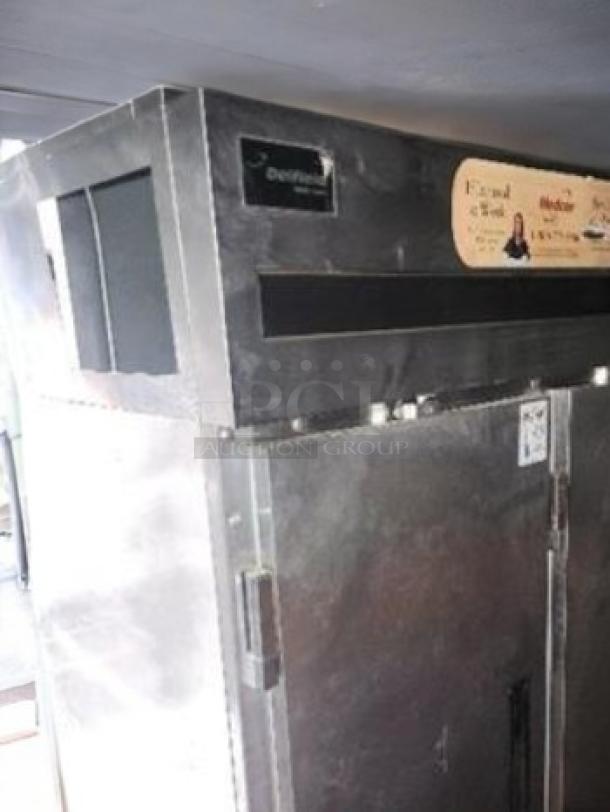 Delfield 6051XL-S-WAQ1 two-door reach-in refrigerator, exceptional condition, stainless steel, fully tested, model label visible.