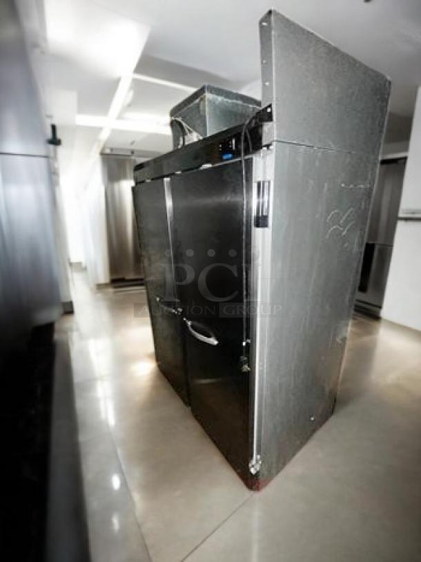 Beverage-Air HF2HC-1S two-door reach-in freezer, flawless condition, 115V, fully tested and working, stainless steel finish.