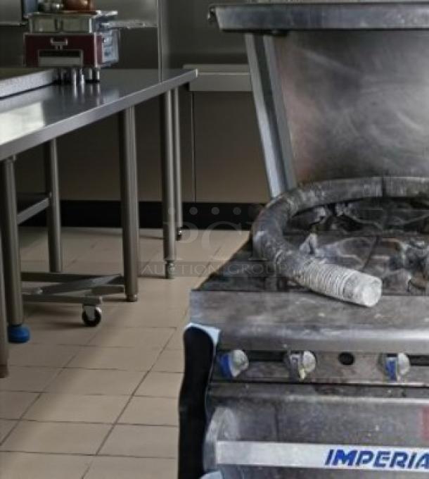 Imperial IR-6 36" 6-burner gas range, natural gas, excellent condition, fully tested, Imperial label visible.