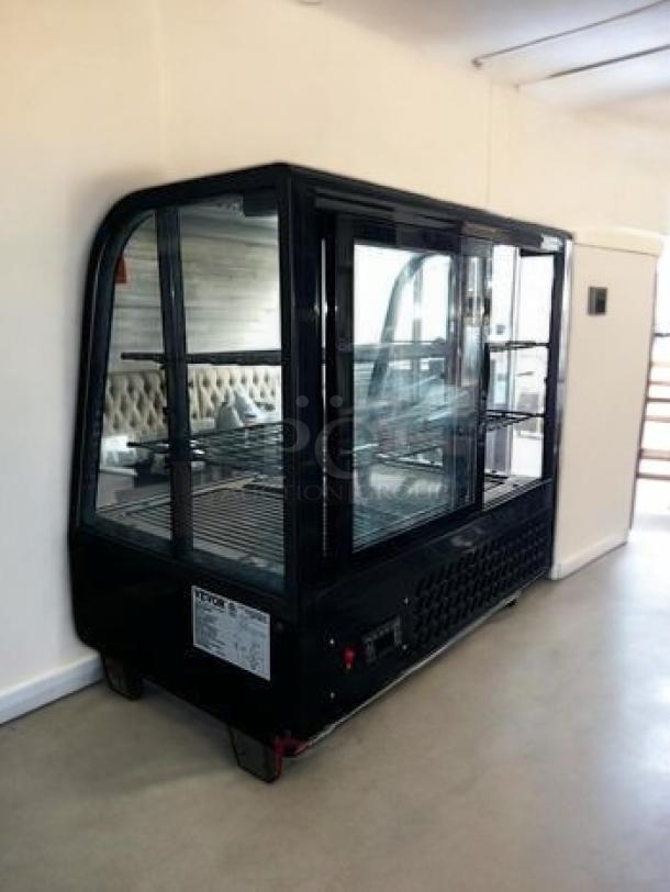 Vevor countertop display refrigerator, glass front, black frame, fully tested, 115V, excellent condition.