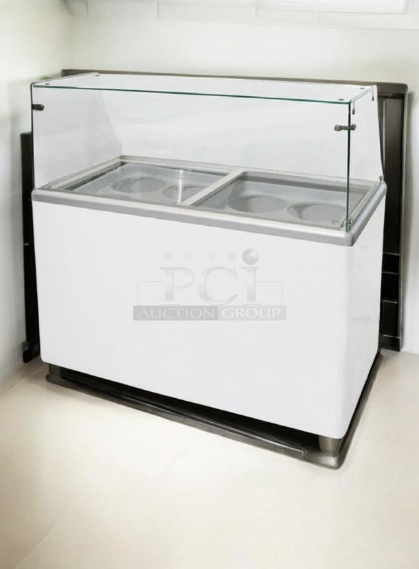Excellence EDC-8HC ice cream dipping cabinet, 47.5", 12.5 cu. ft., great condition, glass top, fully tested, 115V.