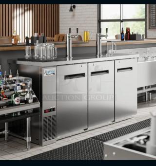 Avantco 178UDD72HCS triple tap stainless steel beer dispenser, 115V, in outstanding condition, fully tested and working.