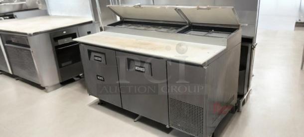 True TPP-67 Pizza Prep Table, 67", stainless steel, 2-door, outstanding condition, tested and working, True Manufacturing.