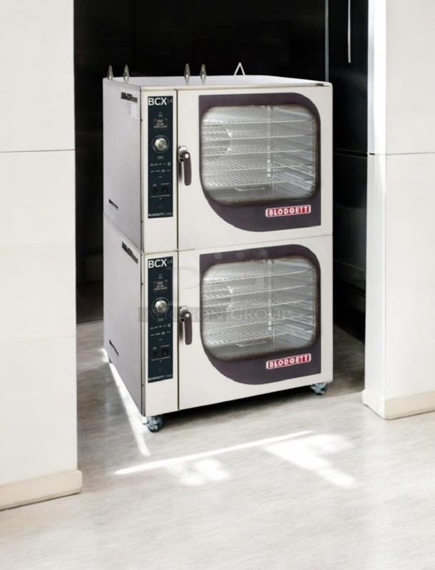 Blodgett BCX-14G double-stacked gas combi oven/steamer, 230,000 BTU, top-tier condition, fully tested and working, Burlington, VT.