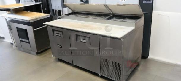 True TPP-67 67" 2-door pizza prep table refrigerator, outstanding condition, stainless steel, fully tested and working, 115V.