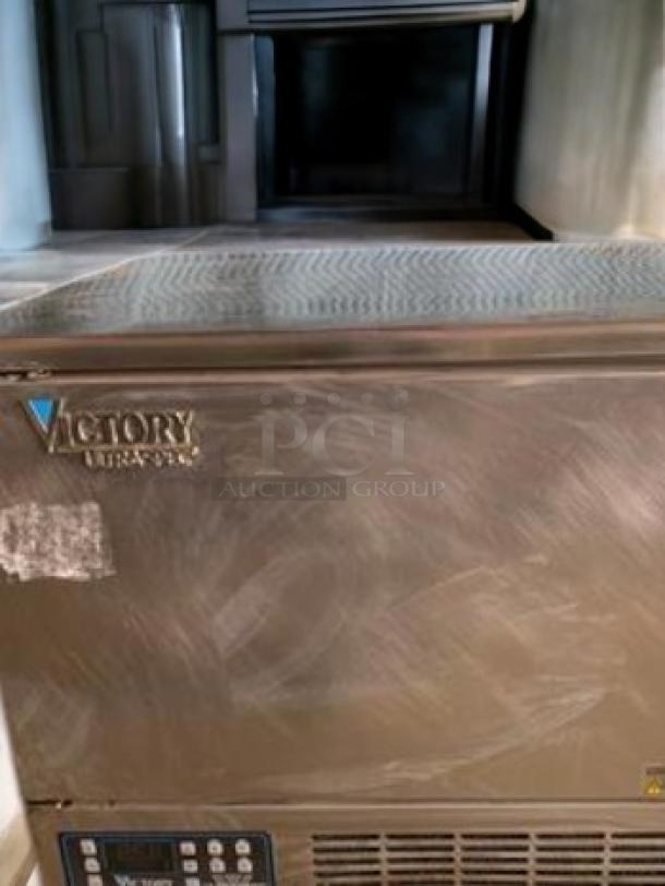 Victory VBCF5-45PU undercounter blast chiller freezer in superior condition, tested and working, stainless steel exterior.