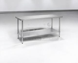 Stainless steel work table, 72" x 30", with undershelf. Great condition, tested, ready for use. Generic Commercial Foodservice model.
