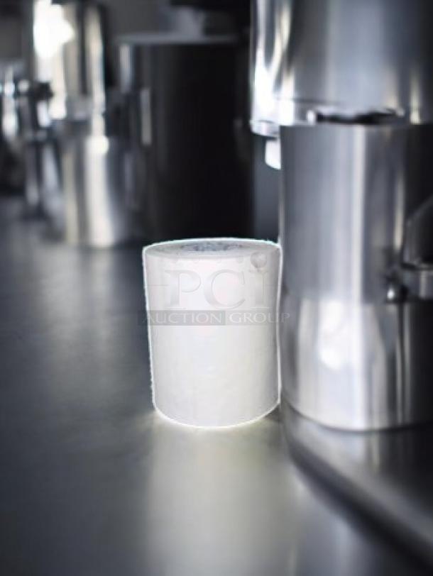 RegistRollSeal 1300SP EarthSafeBond thermal receipt paper roll, like-new condition, shown on counter.