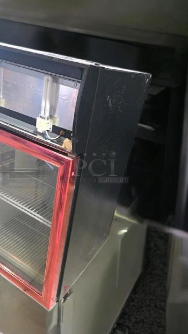 Superb condition Rockstar countertop beverage cooler, Fortune Resources model C1TM-52W, visible shelving, fully tested.