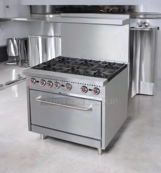 Great Condition – 6-Burner Commercial Gas Range with Standard Oven – Natural Gas – Fully Tested & Working! - Item #1211223