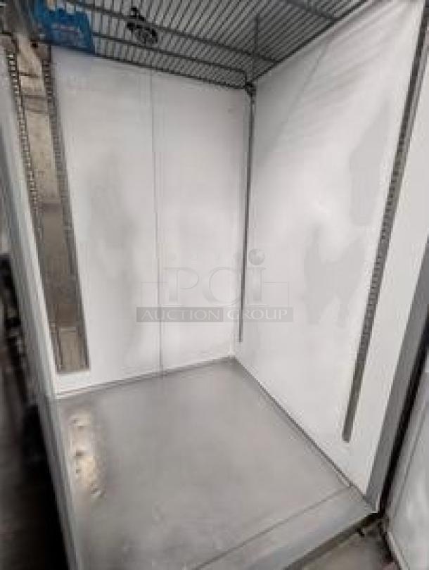 Pristine Icecasa TSS-54F-HC 54" double door reach-in freezer, 115V. Fully tested, excellent condition interior view, shelves not included.