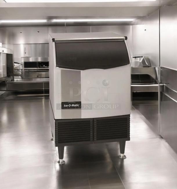Ice-O-Matic ICEU220HA3 undercounter air-cooled ice machine with storage bin, in outstanding condition, fully tested, 115V.