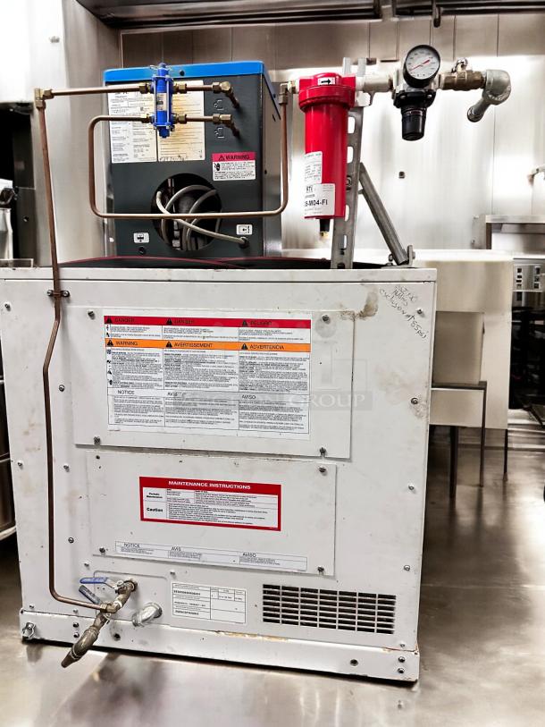 SPX Hankison HPR5-10 compressed air dryer, 115V, excellent condition, fully tested, visible labels indicate warnings and maintenance instructions.