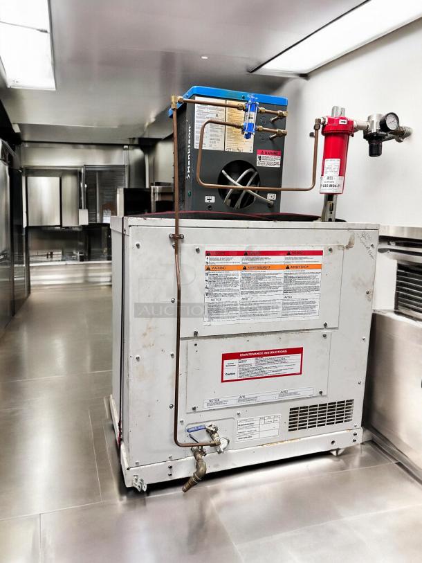 SPX Hankison HPR5-10 compressed air dryer, 115V, in remarkable condition. Visible labels show maintenance instructions.
