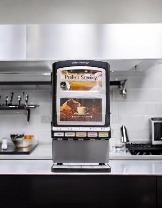 Superb condition Perfect Servings powder dispenser, model UV-PSPD-5-AV-BL-T-B, fully tested, with visible product labels.