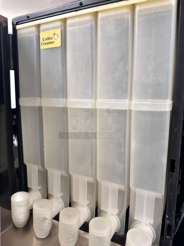 Perfect Servings UV-PSPD-5-AV-BL-T-B powder dispenser, superb condition, labeled for coffee creamer; fully tested, 120V.