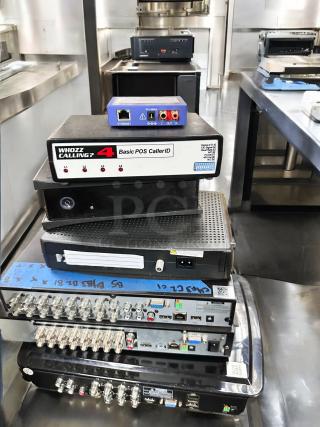 Auction bundle with POS Caller ID, Multi-Channel DVRs, and Ethernet to RCA converter in excellent condition, fully tested.