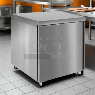 Delfield 407 Undercounter Freezer, excellent condition, single-section, 27"W, stainless steel, 115v, on wheels, tested.
