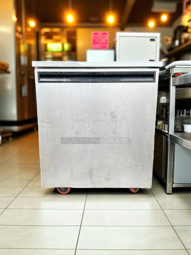 Delfield 407 Undercounter Freezer, single-section, 27"W, excellent condition, stainless steel, tested and working, 115v.