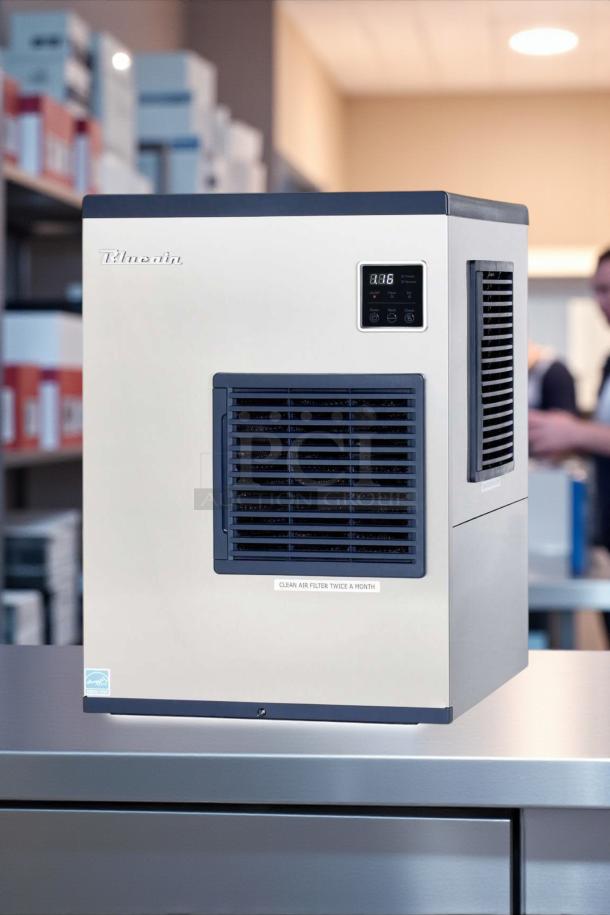 Blue Air BLMI-300A 22" Crescent Ice Machine, air cooled, 300 lb/24 hr, excellent condition, tested, working.