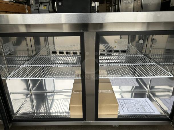 Master-Bilt MBUR48 Reach-In Undercounter Refrigerator, new condition, stainless steel, tested and working, shelves included.