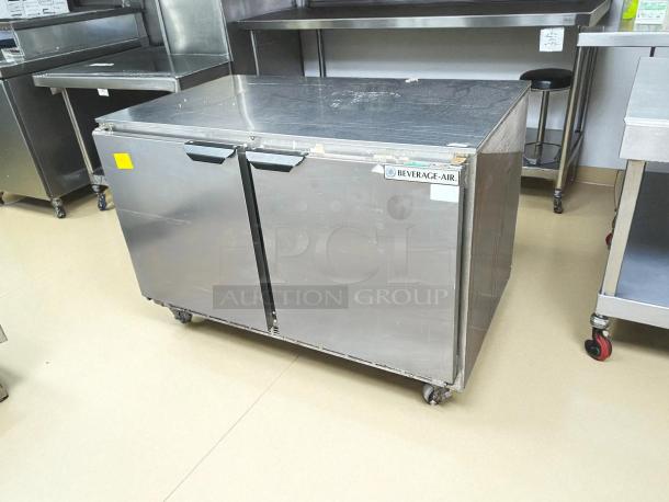Beverage-Air UCR48AHC-23 undercounter refrigerator, 48", stainless steel, tested, working, with visible branding label.
