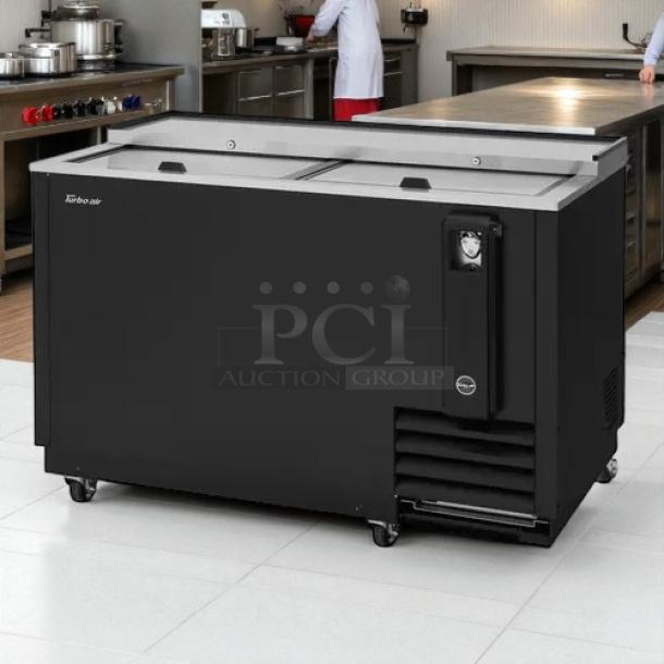 Turbo Air TBC-50SB-N6 50" black bottle cooler, excellent condition, holds 432 bottles, tested and working, 115v.