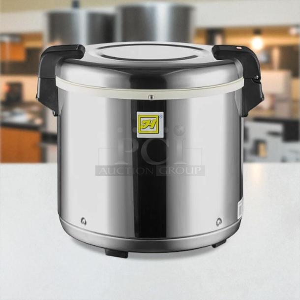 Stainless steel Thunder Group SEJ22000 50-cup electric rice warmer, tested, excellent condition, 120v.