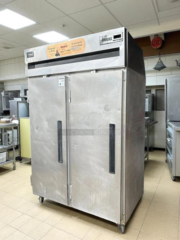 Delfield 6151XL-S 50" two-door freezer, excellent condition, 115V, stainless steel, tested and working, commercial use.