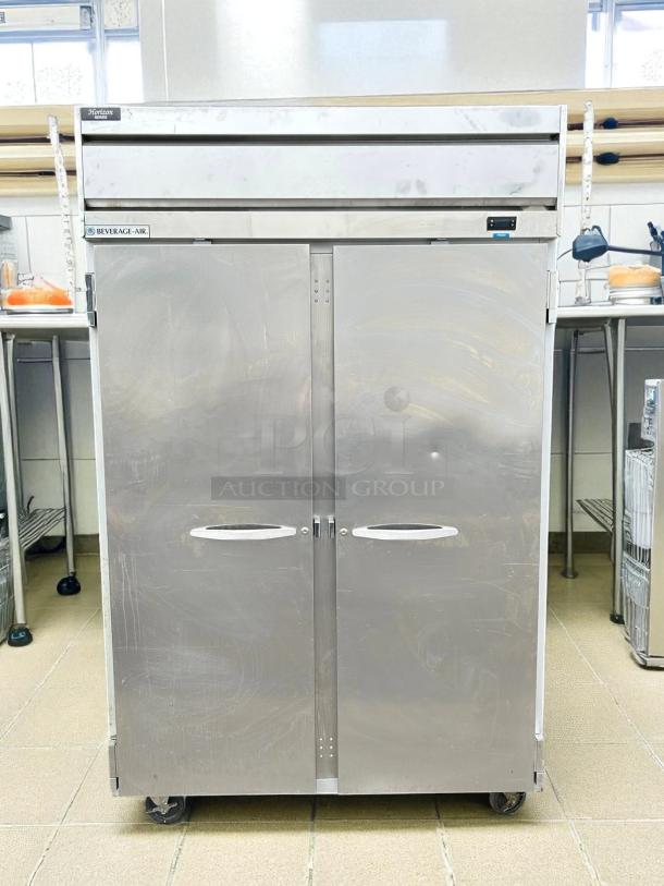 Beverage-Air HF2HC-1S 52" Horizon Series Reach-In Freezer, two solid doors, tested and working, stainless steel, 115v.