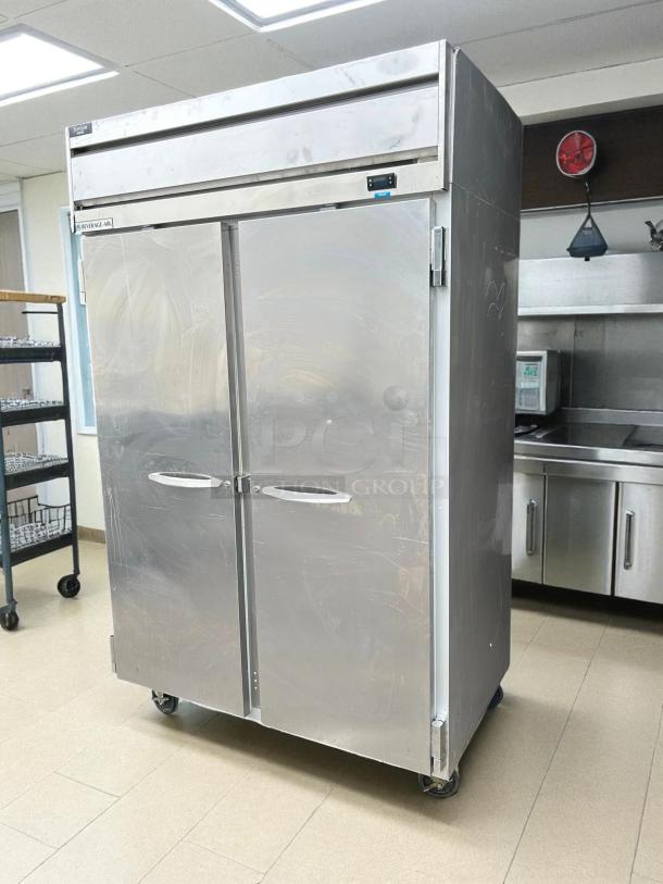 Beverage-Air HF2HC-1S 52" Horizon Series Reach-In Freezer, two solid doors, tested, working, stainless steel finish.