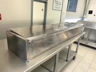 Turbo Air CTST-1800-13-N 71" refrigerated countertop prep rail in like-new condition, stainless steel, tested and working.
