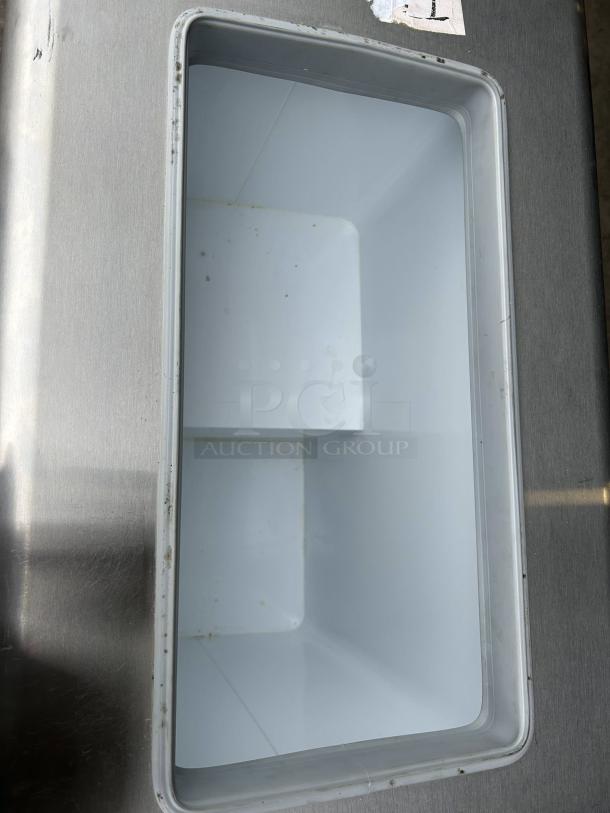 Global Refrigeration 30" ice cream chest cabinet, excellent condition, stainless steel, interior view.