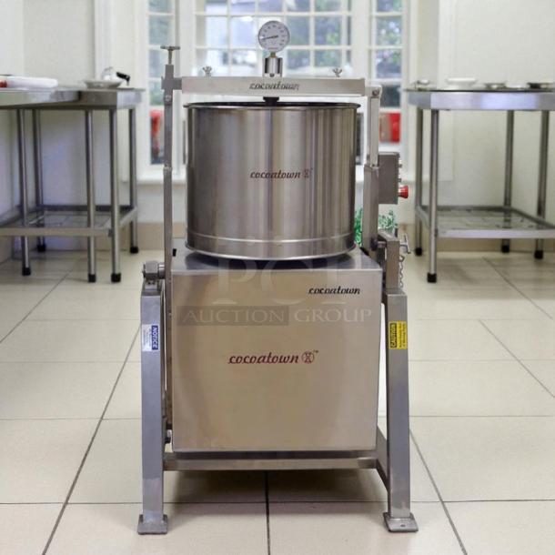 CocoaTown ALPHA100 Series ECGC-65E commercial chocolate grinder. Stainless steel, heavy-duty model in excellent condition.
