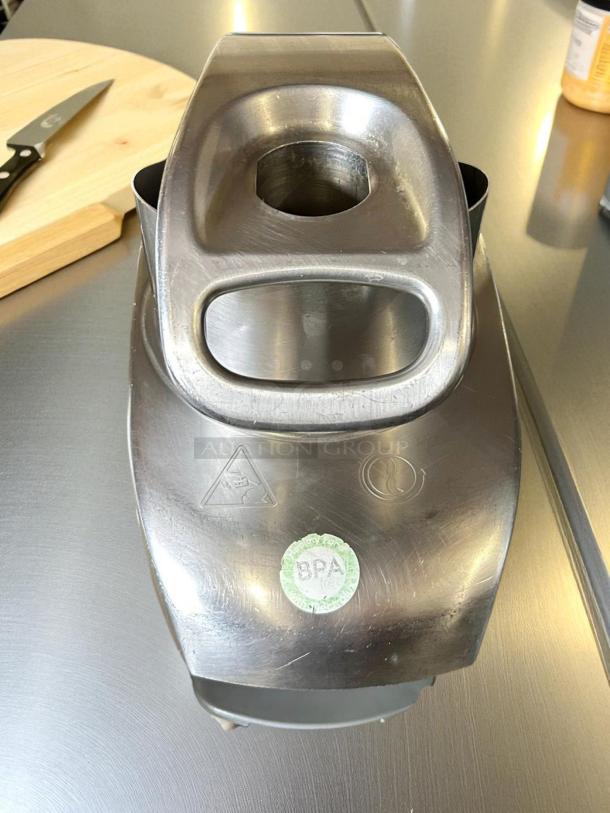 Electrolux 600476 food processor, 1 Hp, stainless steel, tested working, BPA-free label visible, good condition.