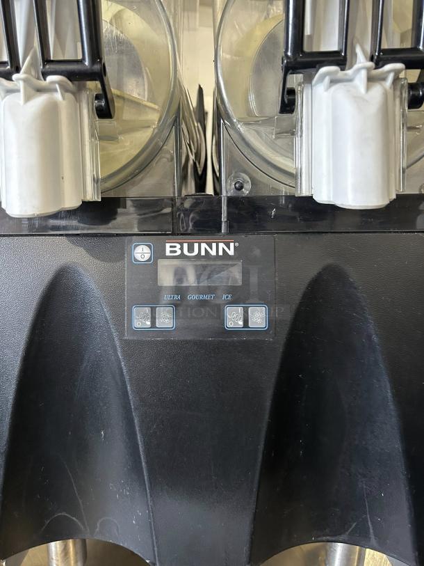 Bunn Ultra-N 2 Hopper Black Frozen Drink Machine, Model 58000.0010, tested and working, with visible control panel.