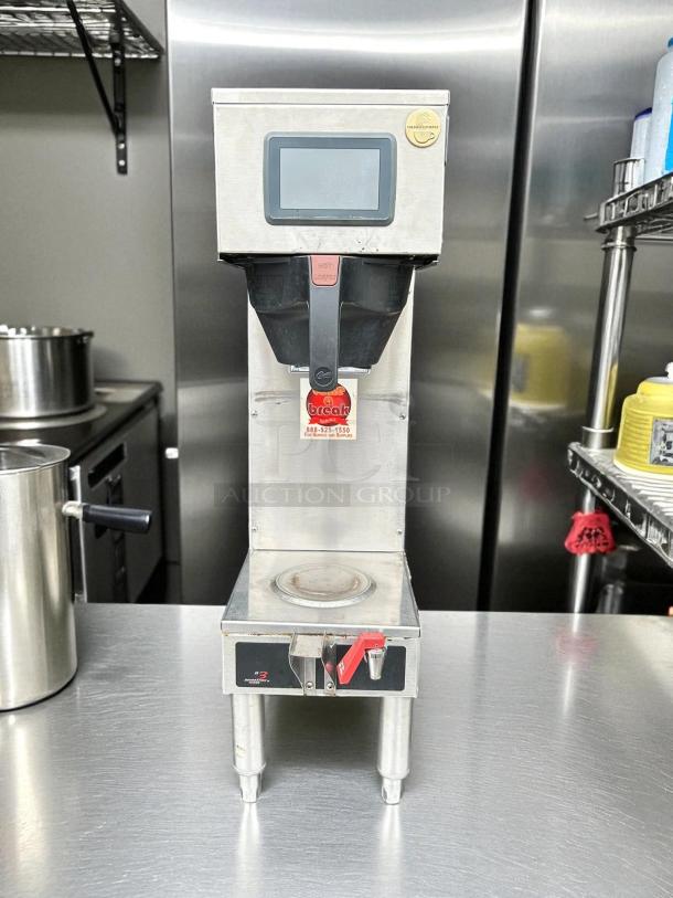 Curtis G4GEMS63A1000 9-inch automatic coffee brewer in stainless steel, tested and working, 1-1/2 gallon capacity.