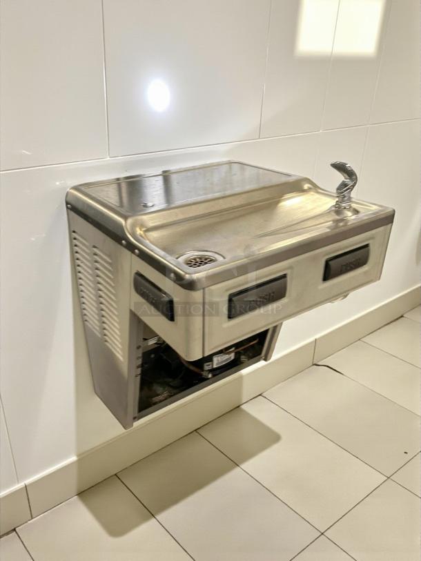 ADA-compliant wall mount water cooler, light gray granite, 115V, 60Hz, 5 Amps, tested and working condition.
