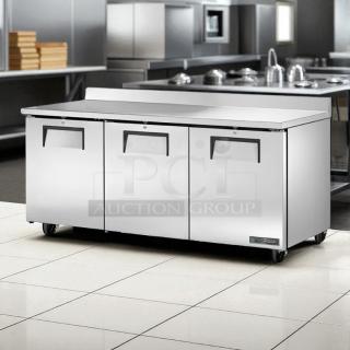 True TUC-72-HC ADA 72" worktop refrigerator, three sections, excellent condition, tested and working.