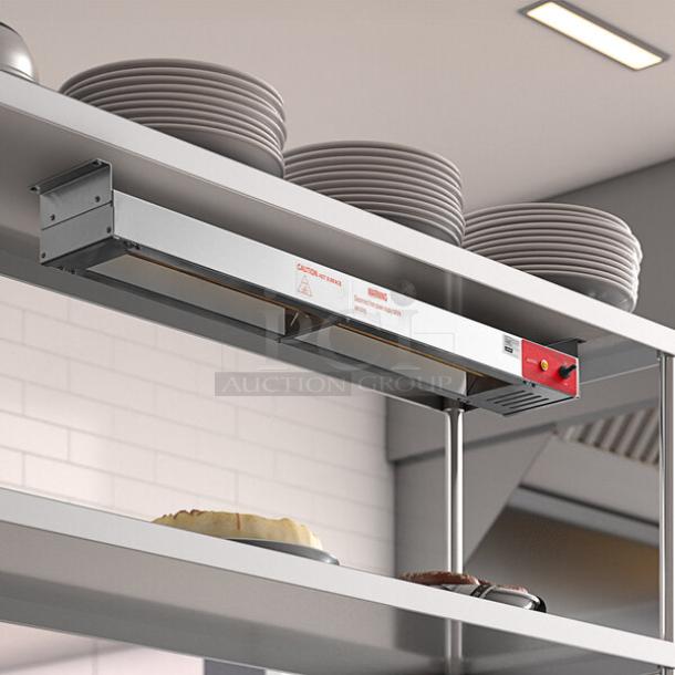 Brand new Avantco 36" strip warmer, 120V, 850W, with toggle control. Features stainless steel finish, ideal for commercial use.