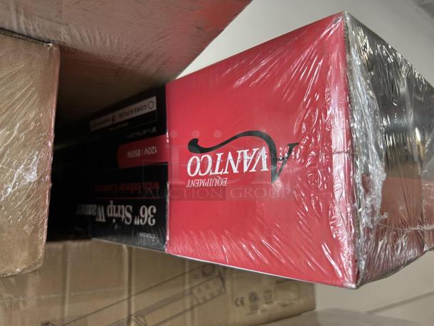 Brand new Avantco 36" Strip Warmer with toggle control in original packaging. Model: 120V, 850W. Sealed box.