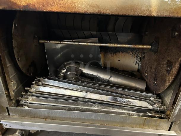 Hardt Inferno 4500 rotisserie oven in excellent condition; natural gas, tested, working, stainless steel, interior view.