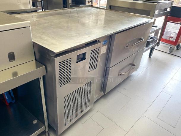 Beverage Air 48in two-drawer refrigerated chef base, stainless steel, tested and working, excellent condition.