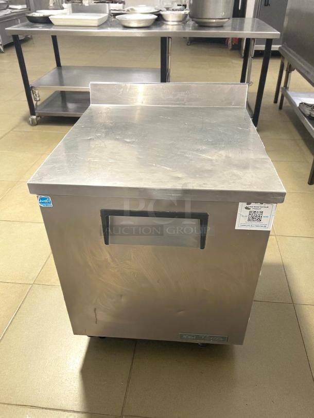 True TWT-27-HC worktop refrigerator, 28" with right hinge door, stainless steel, tested working, visible labeling.