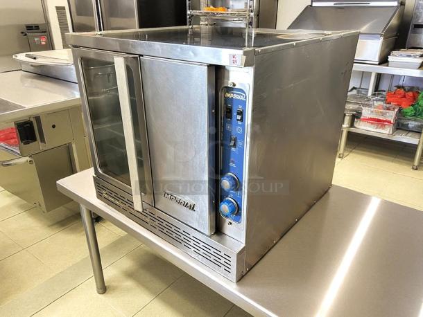 Imperial PCVG-1 Turbo-Flow Gas Convection Oven in excellent condition on a stainless steel counter. Front panel controls displayed.
