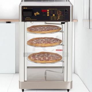 Star Mfg HFD-2A 21" heated display case with humidity control, showing three pizza trays. Tested, working condition.