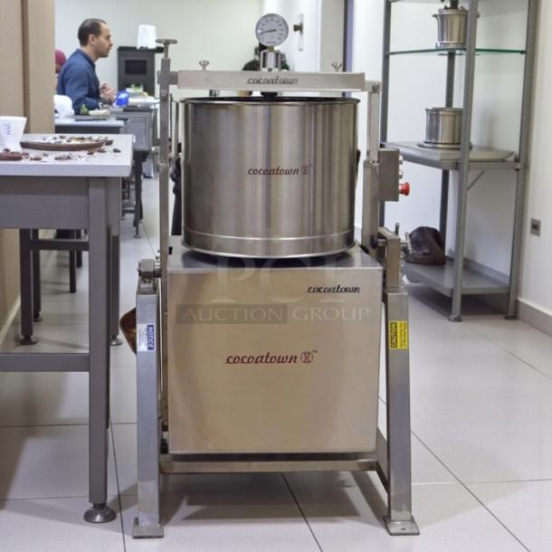 CocoaTown ECGC-65E Chocolate Grinder, heavy-duty, tested and working, stainless steel body, commercial use, visible brand labels.