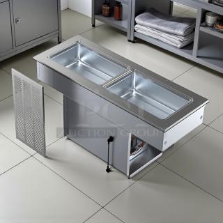 Delfield 8148-EFNP 48" drop-in refrigerator, 2-pan capacity, cold wall cooled, excellent condition, tested and working.